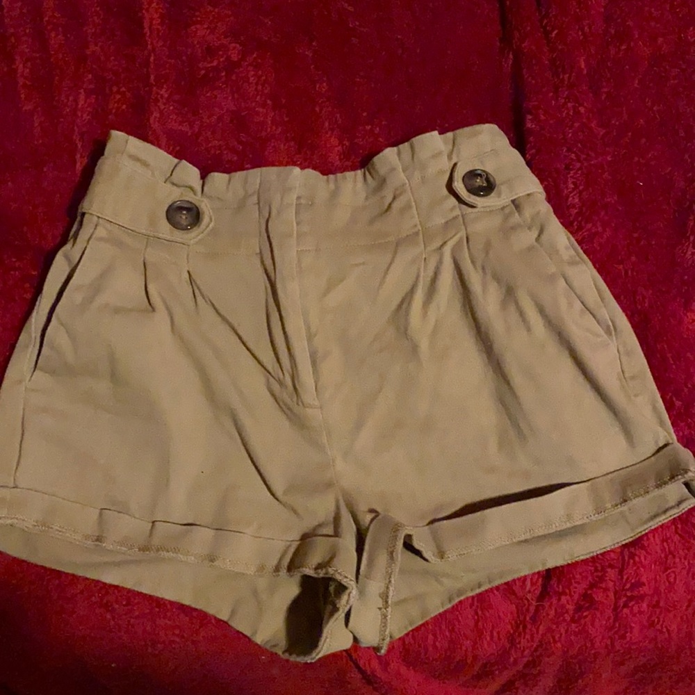 Khaki mini shorts